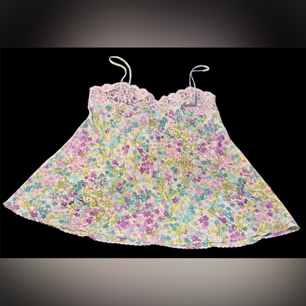 🩷Victoria’s Secret Babydoll Floral Sheer Top w/Scalloped Hem Y2K Vintage Large🩷